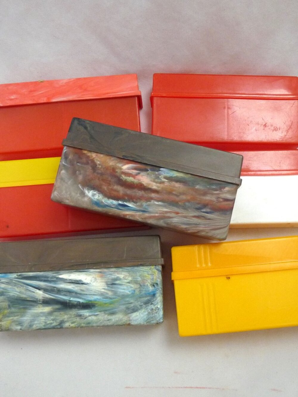 7 vintage photo slide boxes poly storage 35mm storage empty